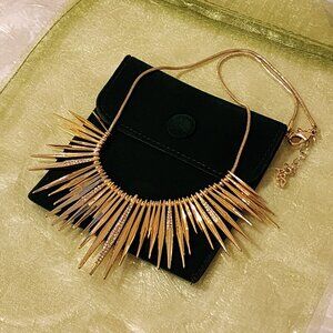 Brand New!! ABS Gold plated Icicle-shaped Crystal Necklace